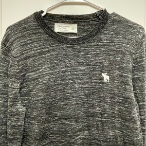 Abercrombie & Fitch Sz Medium Men's Heathered Gray Crewneck Sweater Y2K Grunge